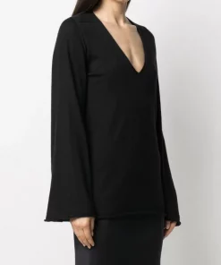 ( Nouvelle Collection ) Rick Owens 09 BLACK Haut Toga En Cachemire Femme -Rick Owens Soldes 16381764 31757990 600