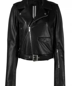 ( Nouvelle Collection ) Rick Owens Veste Asymétrique En Cuir Femme