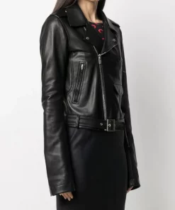 ( Nouvelle Collection ) Rick Owens Veste Asymétrique En Cuir Femme -Rick Owens Soldes 16382925 31761004 600