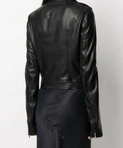( Nouvelle Collection ) Rick Owens Veste Asymétrique En Cuir Femme -Rick Owens Soldes 16382925 31761006 600
