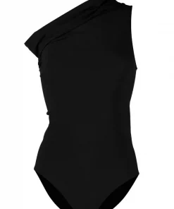 ( Positively Conscious ) Rick Owens 09 BLACK Maillot De Bain à Design Asymétrique à Une épaule Femme