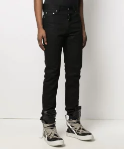 Rick Owens 09 BLACK Jean à Coupe Droite Homme -Rick Owens Soldes 16397597 31672625 600
