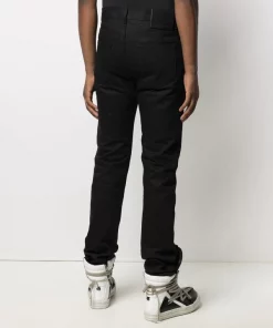 Rick Owens 09 BLACK Jean à Coupe Droite Homme -Rick Owens Soldes 16397597 31678098 600
