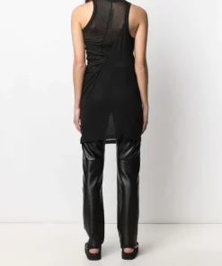( Nouvelle Collection ) Rick Owens 09 BLACK Débardeur à Coupe Mi-longue Femme -Rick Owens Soldes 16455938 32091275 600