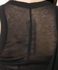 ( Nouvelle Collection ) Rick Owens 09 BLACK Débardeur à Coupe Mi-longue Femme -Rick Owens Soldes 16455938 32091279 600