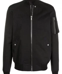 Rick Owens Veste Bomber à Fermeture Zippée 09 BLACK