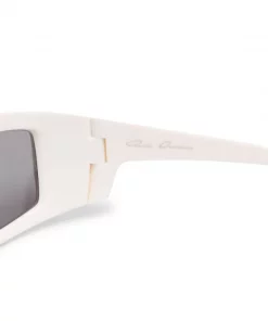 Rick Owens 1118 WHITE SILVER Lunettes De Soleil à Monture Rectangulaire Femme -Rick Owens Soldes 16503333 32041630 600