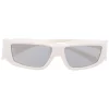 Rick Owens 1118 WHITE SILVER Lunettes De Soleil à Monture Rectangulaire Femme -Rick Owens Soldes 16503333 32042687 600