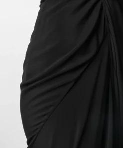 Rick Owens 09 BLACK Robe Drapée à Dos-nu Femme -Rick Owens Soldes 16524488 32189796 600