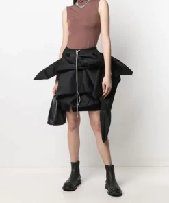 Rick Owens 09 BLACK Minijupe à Détail Noué Femme -Rick Owens Soldes 16556918 32258403 600