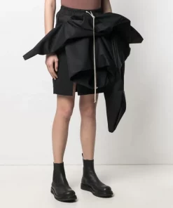 Rick Owens 09 BLACK Minijupe à Détail Noué Femme -Rick Owens Soldes 16556918 32258404 600