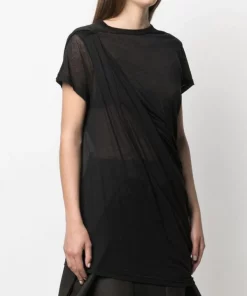 Rick Owens T-shirt à Fronces 09 NERO -Rick Owens Soldes 16560712 32417644 600