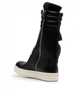 Rick Owens 911 BLACK Bottines Cargo Basket En Cuir Homme -Rick Owens Soldes 16598802 32400027 600