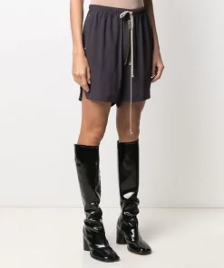 Rick Owens 76 - PLUM Bermuda à Lien De Resserrage Femme -Rick Owens Soldes 16687371 32888590 600