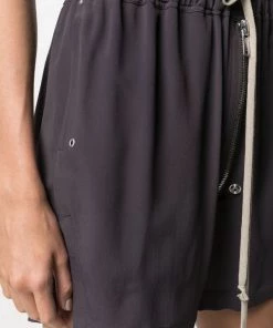 Rick Owens 76 - PLUM Bermuda à Lien De Resserrage Femme -Rick Owens Soldes 16687371 32888591 600