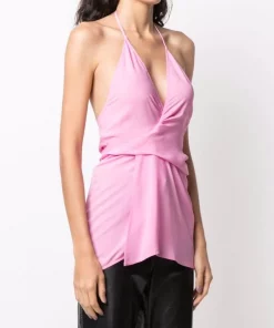 Rick Owens Haut à Col V Profond 183 POP PINK -Rick Owens Soldes 16814127 33474709 600