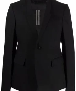 Rick Owens Blazer En Laine à Simple Boutonnage Homme