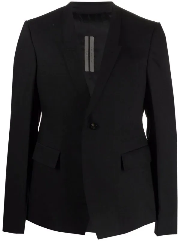 Rick Owens Blazer En Laine à Simple Boutonnage Homme 3 Rick Owens Blazer En Laine à Simple Boutonnage Homme
