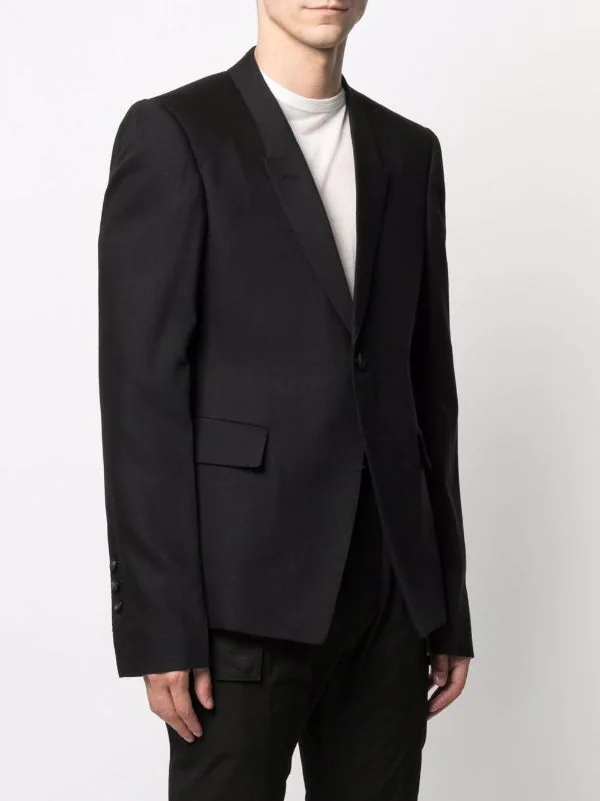 Rick Owens Blazer En Laine à Simple Boutonnage Homme 5 Rick Owens Blazer En Laine à Simple Boutonnage Homme – Image 3