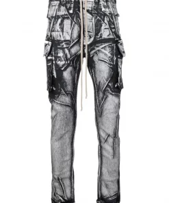 Rick Owens Pantalon Mastodon à Poches Cargo 119 MILK/BLACK