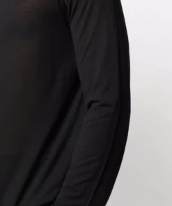 ( Nouvelle Collection ) Rick Owens T-shirt LS Level à Manches Longues 09 BLACK -Rick Owens Soldes 16832348 33446009 600