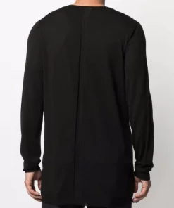 Rick Owens 09 BLACK Pull à Col V Profond Homme -Rick Owens Soldes 16832401 33442770 600
