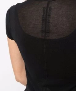 Rick Owens T-shirt à Coupe Crop 09 BLACK -Rick Owens Soldes 16832607 33417250 600