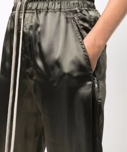 ( Nouvelle Collection ) Rick Owens 15 GREEN Pantalon De Jogging Court à Lien De Resserrage Femme -Rick Owens Soldes 16832624 34792765 600