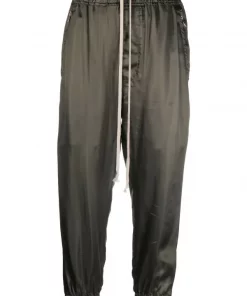 ( Nouvelle Collection ) Rick Owens 15 GREEN Pantalon De Jogging Court à Lien De Resserrage Femme