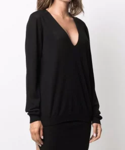 Rick Owens Pull à Col V Femme -Rick Owens Soldes 16832660 33420446 600