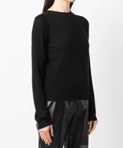 ( Nouvelle Collection ) Rick Owens 09 BLACK Pull Léger En Cachemire Femme -Rick Owens Soldes 16832667 34094989 600