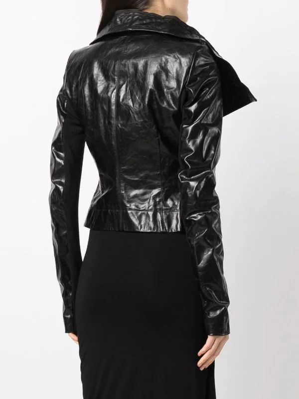 Rick Owens Veste De Moto à Empiècements Nervurés Femme 6 Rick Owens Veste De Moto à Empiècements Nervurés Femme – Image 4