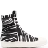 Rick Owens 92111 BLACK/NATURAL/MILK/MILK Baskets Montantes à Imprimé Zèbre Femme -Rick Owens Soldes 16832753 35756985 600