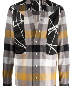 ( Nouvelle Collection ) Rick Owens Chemise Larry à Design à Empiècements Homme