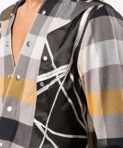 ( Nouvelle Collection ) Rick Owens Chemise Larry à Design à Empiècements Homme -Rick Owens Soldes 16859889 33790875 600