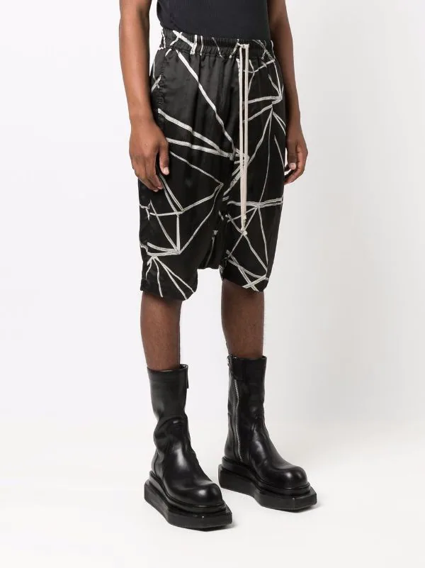 ( Nouvelle Collection ) Rick Owens 0921 BLACK/natural Short Sarouel Imprimé Homme 5 ( Nouvelle Collection ) Rick Owens 0921 BLACK/natural Short Sarouel Imprimé Homme – Image 3