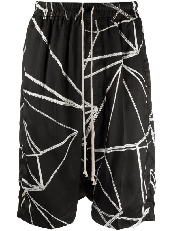 ( Nouvelle Collection ) Rick Owens 0921 BLACK/natural Short Sarouel Imprimé Homme 3 ( Nouvelle Collection ) Rick Owens 0921 BLACK/natural Short Sarouel Imprimé Homme