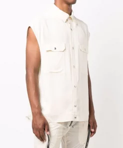 ( Nouvelle Collection ) Rick Owens Surchemise à Design Sans Manches Homme -Rick Owens Soldes 16859915 33786626 600