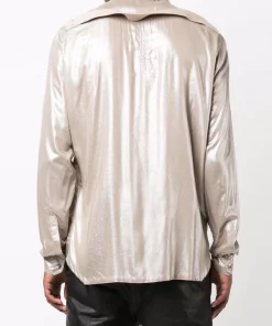 ( Nouvelle Collection ) Rick Owens Chemise à Fini Métallisé Femme -Rick Owens Soldes 16859947 33786467 600