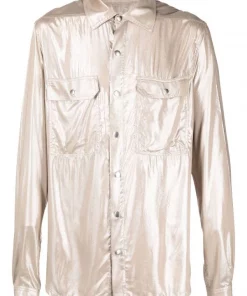 ( Nouvelle Collection ) Rick Owens Chemise à Fini Métallisé Femme