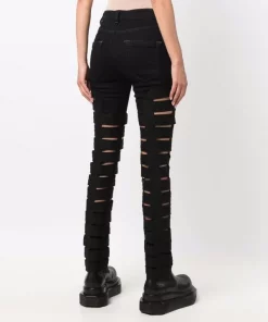 ( Nouvelle Collection ) Rick Owens 09 BLACK Jean Skinny à Découpes Femme -Rick Owens Soldes 16859954 33782335 600