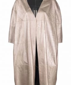 ( Nouvelle Collection ) Rick Owens 98 WARM SILVER Manteau Tecuatl Drapé Femme