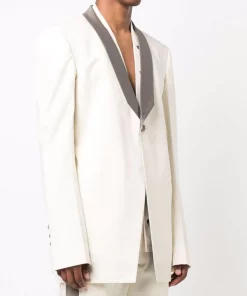 Rick Owens Blazer à Col Châle 2134 NATURAL/DUST -Rick Owens Soldes 16860357 33786652 600