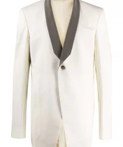 Rick Owens Blazer à Col Châle 2134 NATURAL/DUST