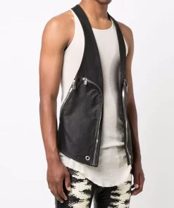 ( Nouvelle Collection ) Rick Owens Débardeur Bauhaus En Cuir 09 BLACK -Rick Owens Soldes 16860358 33786486 600