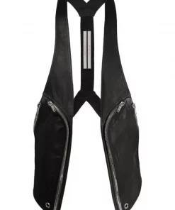( Nouvelle Collection ) Rick Owens Débardeur Bauhaus En Cuir 09 BLACK