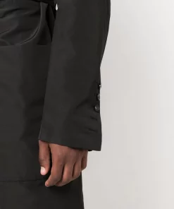 ( Nouvelle Collection ) Rick Owens 09 BLACK Manteau Lido à Taille Ceinturée Homme -Rick Owens Soldes 16860365 33789390 600