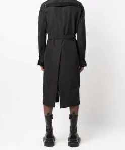 ( Nouvelle Collection ) Rick Owens 09 BLACK Manteau Lido à Taille Ceinturée Homme -Rick Owens Soldes 16860365 33789391 600