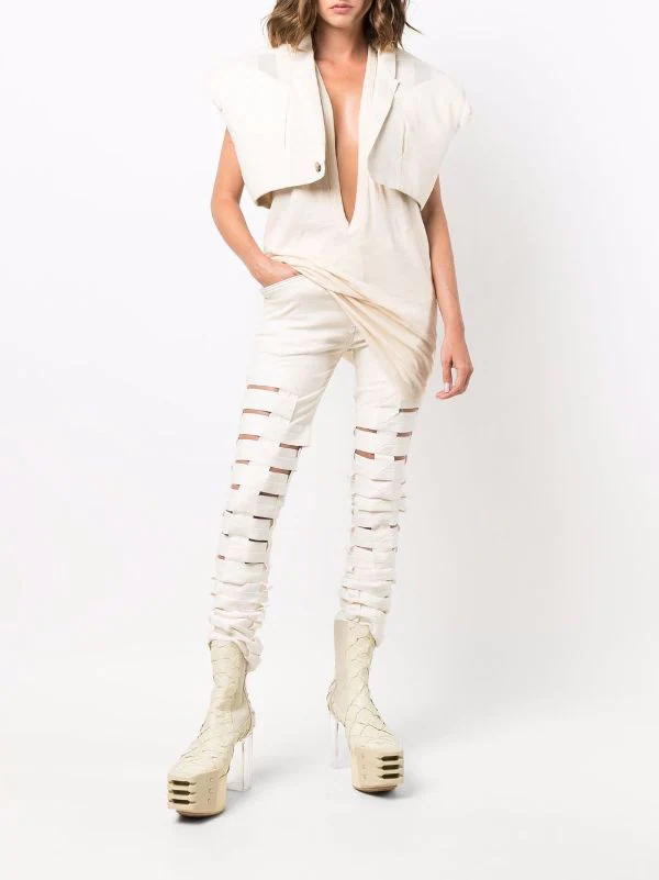 ( Nouvelle Collection ) Rick Owens 21 NATURAL Haut Dylan à Col Plongeant Femme 4 ( Nouvelle Collection ) Rick Owens 21 NATURAL Haut Dylan à Col Plongeant Femme – Image 2