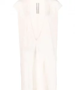 ( Nouvelle Collection ) Rick Owens 21 NATURAL Haut Dylan à Col Plongeant Femme